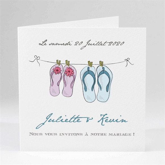 Faire-part mariage En Tongs ! réf.N45132