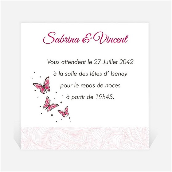 Carton d'invitation mariage notre métamorphose