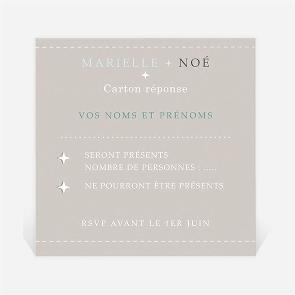 Carton réponse mariage Couleur Taupe réf.N300793