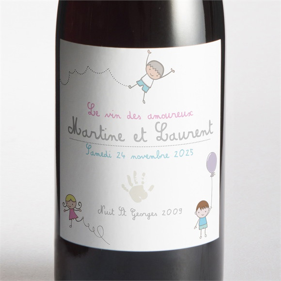 Etiquette de bouteille mariage Pas trop tôt... réf.N300800