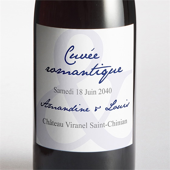 Etiquette de bouteille mariage in love