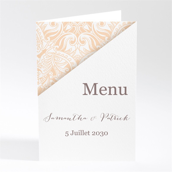 Menu mariage Arabesque végétale et florale réf.N401584