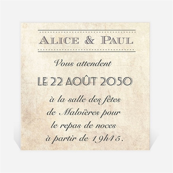 Carton d'invitation mariage Venez vous joindre à nous ! réf.N300807