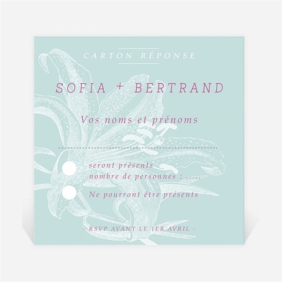 Carton réponse mariage Simple et chic réf.N300811