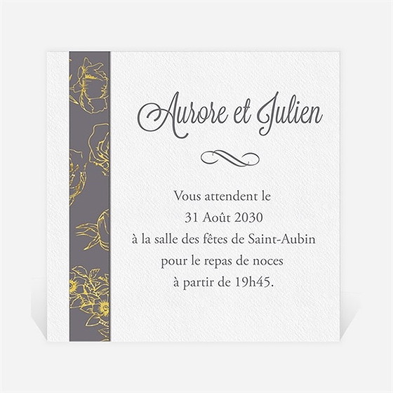 Carton d'invitation mariage gris anthracite