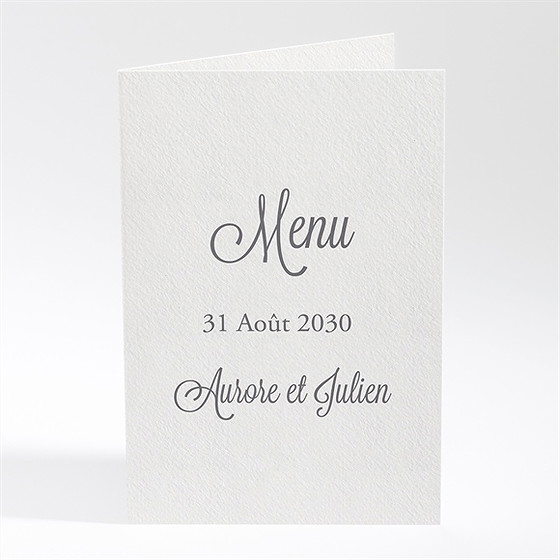 Menu mariage gris anthracite