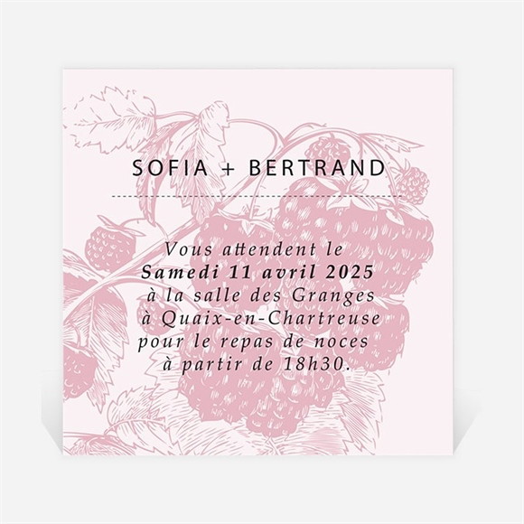 Carton d'invitation mariage Carte gourmande et raffinée réf.N300819