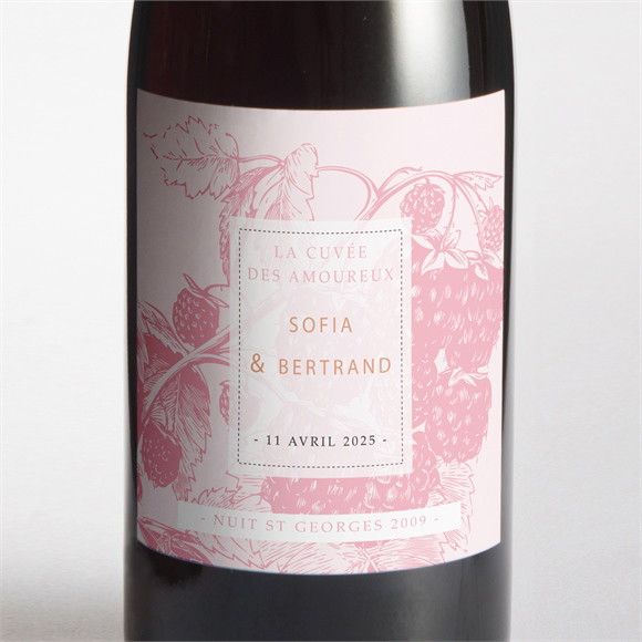 Etiquette de bouteille mariage Carte gourmande et raffinée réf.N300821