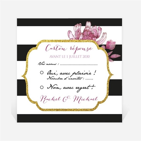 Carton réponse mariage Original et baroque réf.N300823