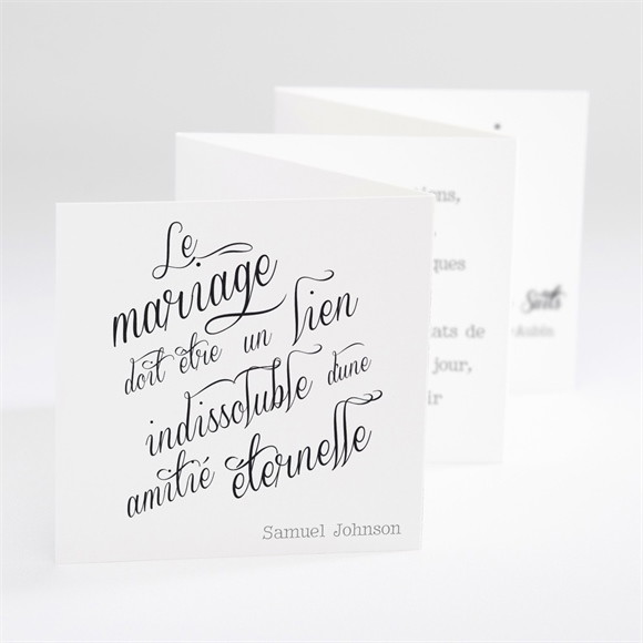 Remerciement mariage Notre Volonté réf.N80090