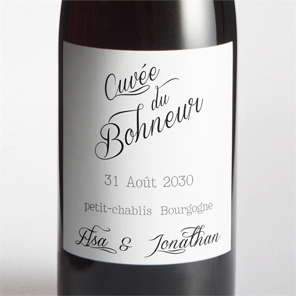 Etiquette de bouteille mariage Notre Volonté réf.N300827