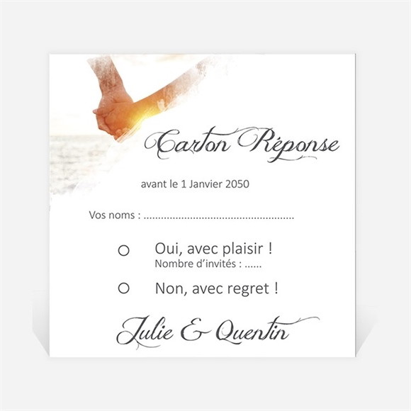 Carton réponse mariage Tendresse photo réf.N300829