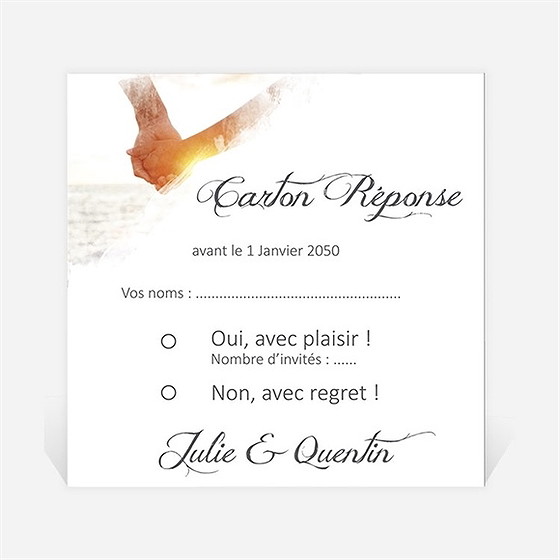 Carton réponse mariage tendresse photo