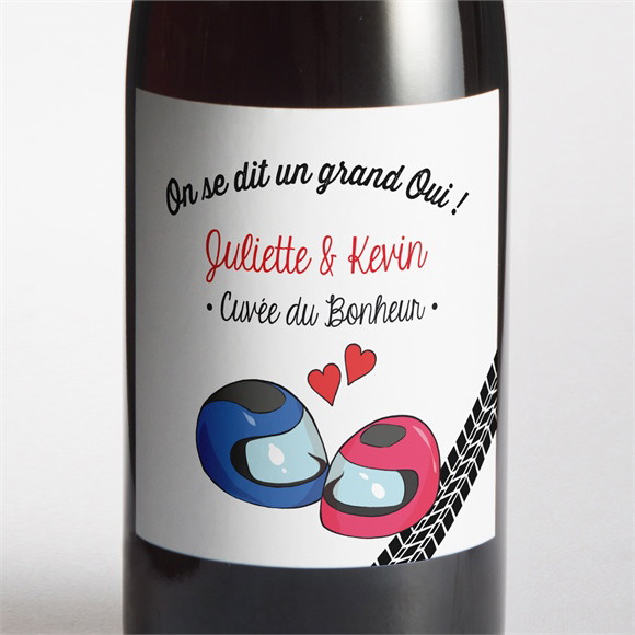 Etiquette de bouteille mariage 2 bikers in love réf.N300836