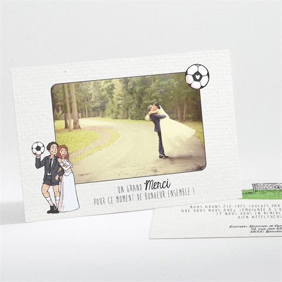 Remerciement mariage A vos crampons de football ! réf.N11193