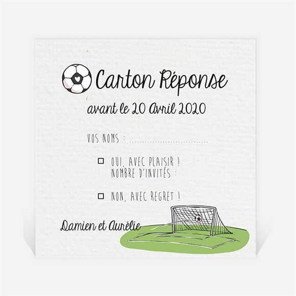 Carton réponse mariage A vos crampons de football ! réf.N300850