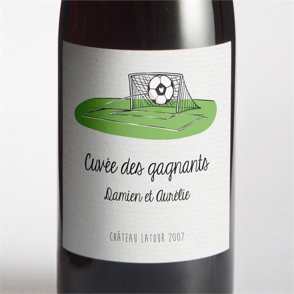 Etiquette de bouteille mariage A vos crampons de football ! réf.N300851