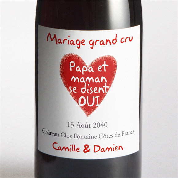 Etiquette de bouteille mariage Les enfants annoncent ! réf.N300854