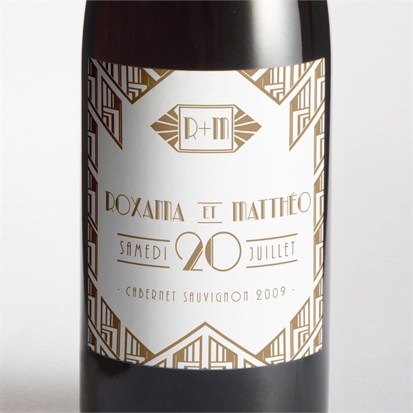 Etiquette de bouteille mariage Années folles réf.N300863