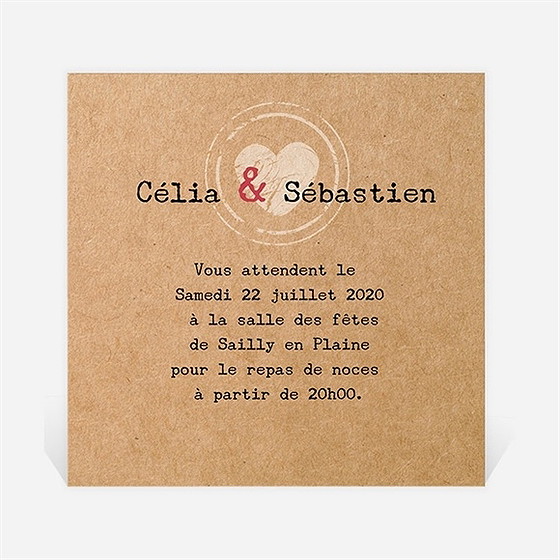 Carton d'invitation mariage l'instant magique