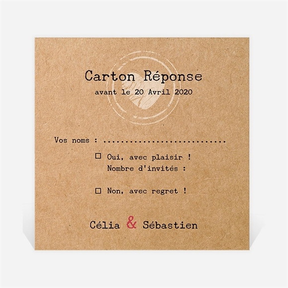 Carton réponse mariage L'instant magique réf.N300873