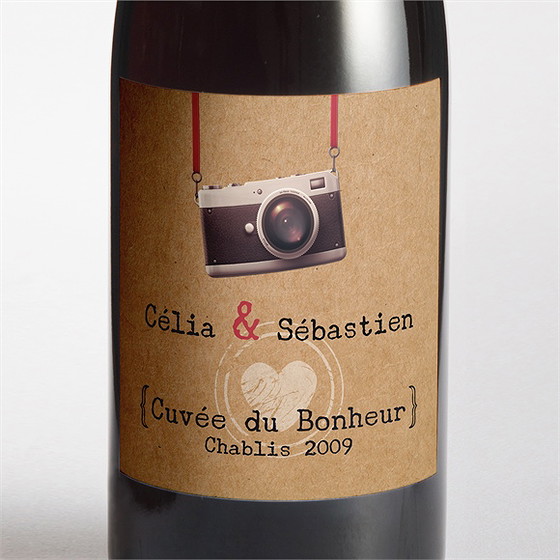 Etiquette de bouteille mariage l'instant magique