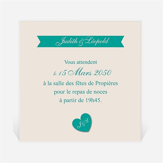 Carton d'invitation mariage photo et vert pastel