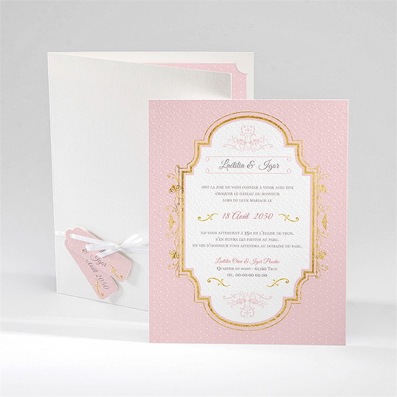 Faire-part mariage joli macaron