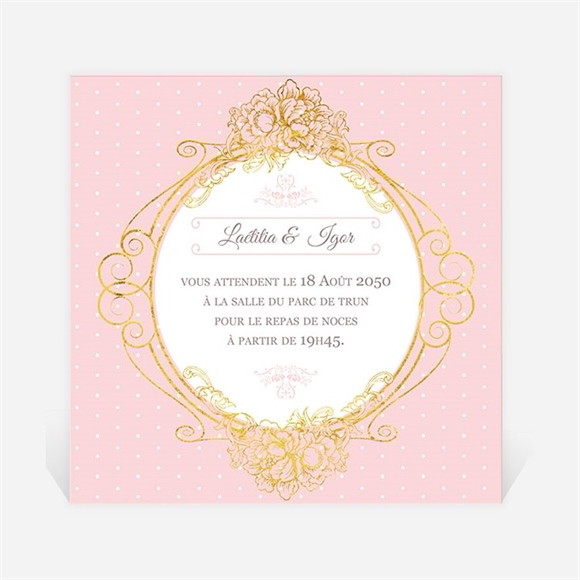 Carton d'invitation mariage Joli macaron réf.N300888