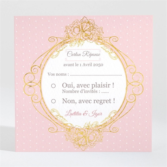 Carton réponse mariage Joli macaron réf.N300889