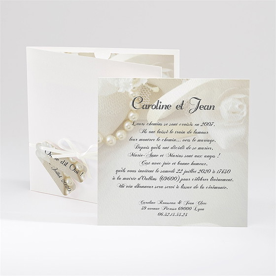 Faire-part mariage organza