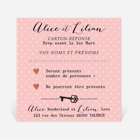 Carton réponse mariage Atout Coeur réf.N300909