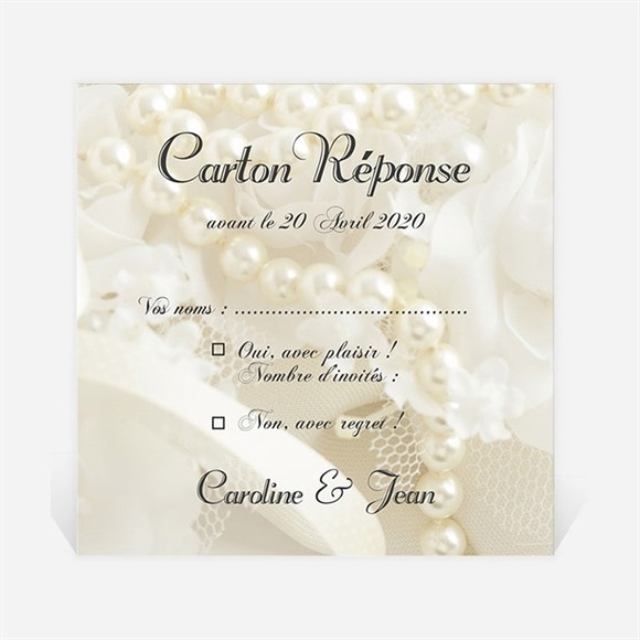 Carton réponse mariage Organza réf.N300907