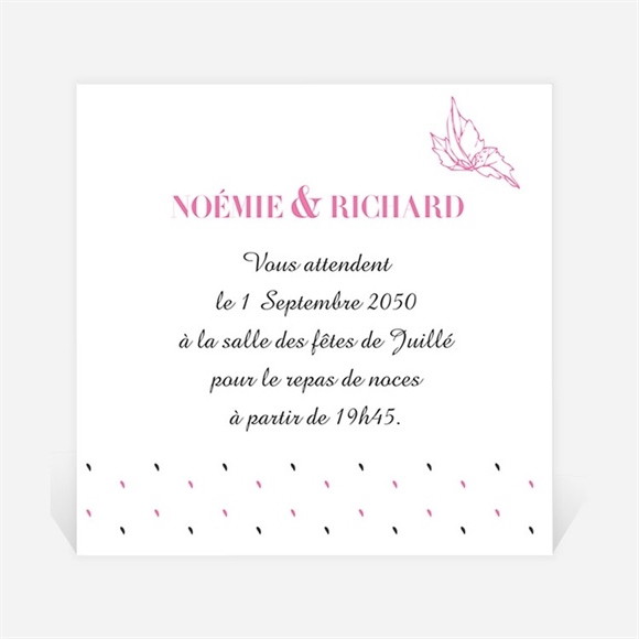 Carton d'invitation mariage Champêtre rose original réf.N300900