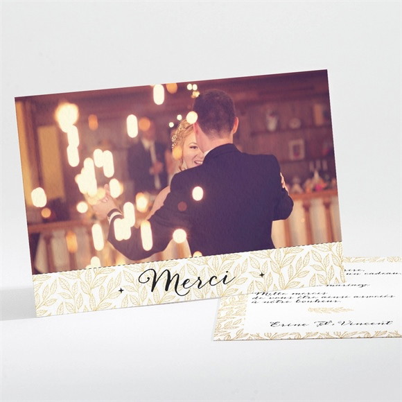 Remerciement mariage Elégance dorée et prestige réf.N111109