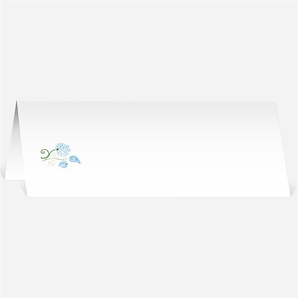 Marque-place mariage Fleurs bleues et vertes réf.N440509