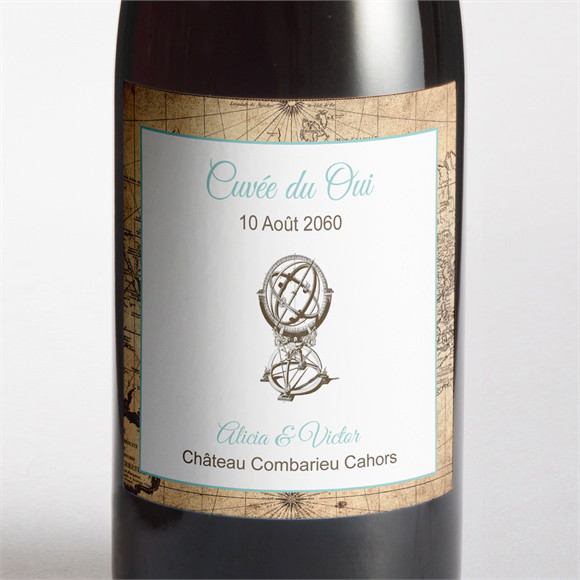 Etiquette de bouteille mariage Navigation réf.N300931