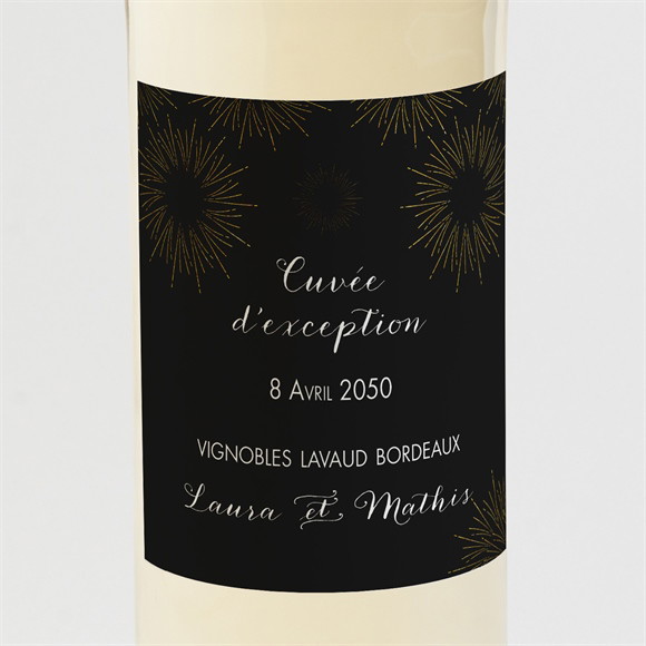Etiquette de bouteille mariage Feux d'artifices réf.N300934