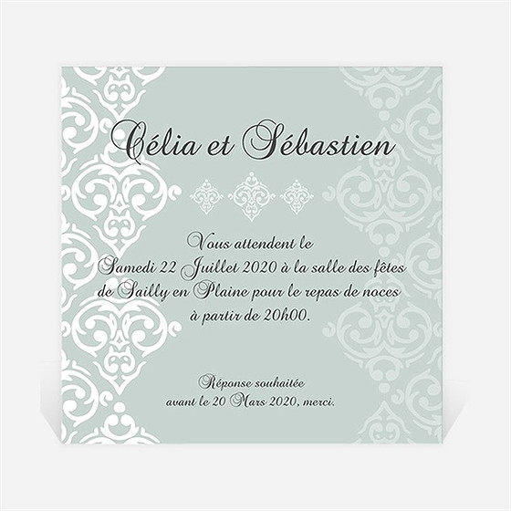 Carton d'invitation mariage simple et raffiné