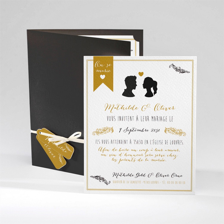 Faire-part mariage Profils élégants réf.N92013