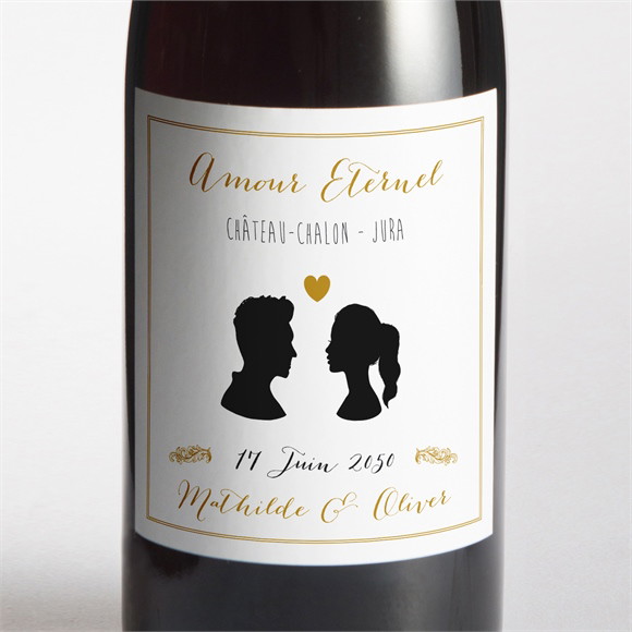 Etiquette de bouteille mariage Profils élégants réf.N300952