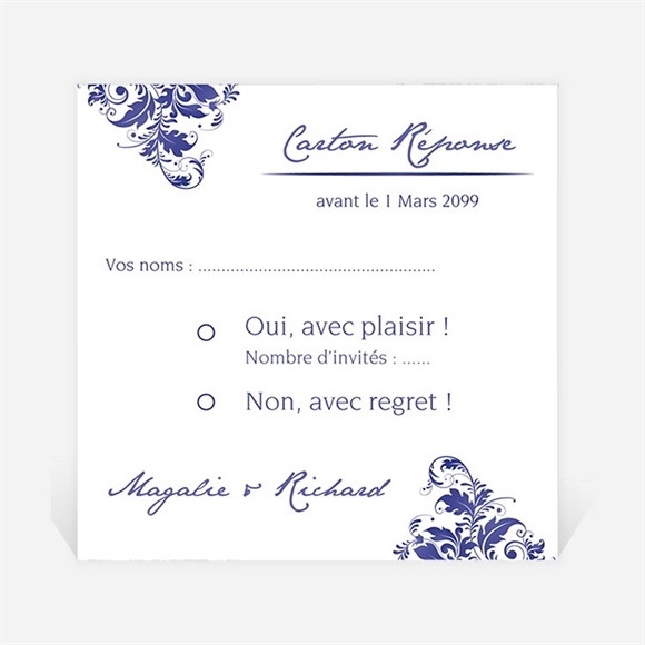 Carton réponse mariage Faïence et porcelaine réf.N300966