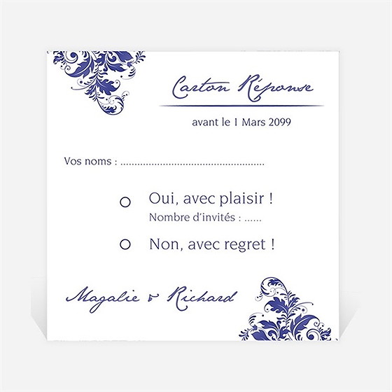 Carton réponse mariage faïence et porcelaine