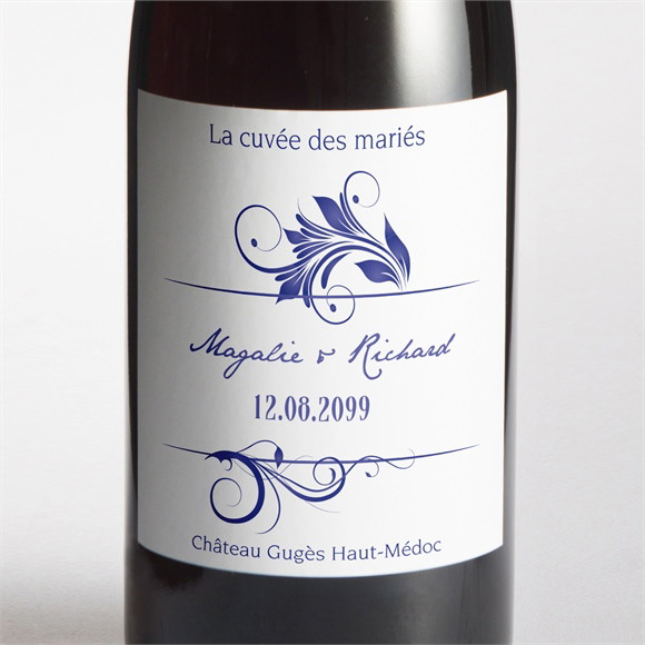 Etiquette de bouteille mariage Faïence et porcelaine réf.N300967