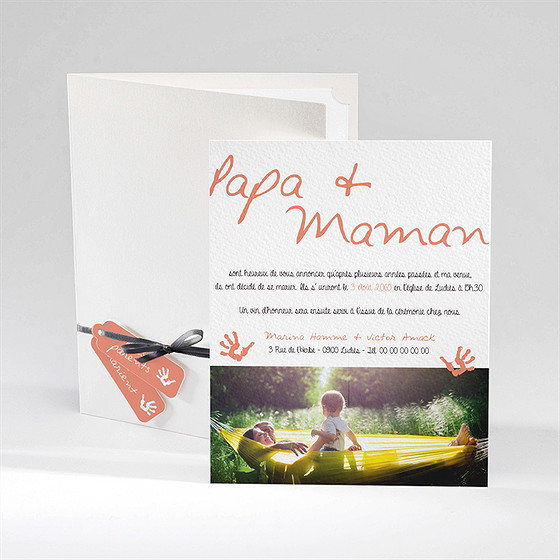 Faire-part mariage papa + maman