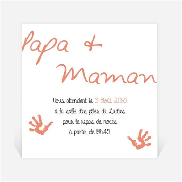 Carton d'invitation mariage Papa + Maman réf.N300968