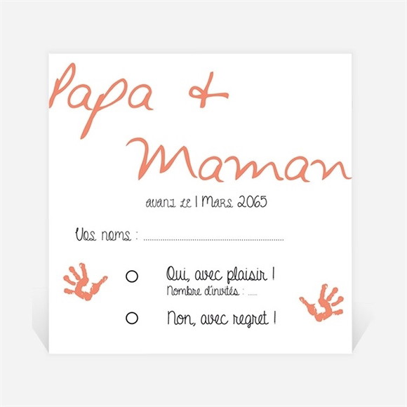 Carton réponse mariage Papa + Maman réf.N300969