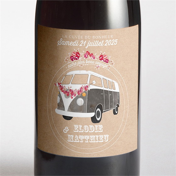 Etiquette de bouteille mariage a l'aventure !