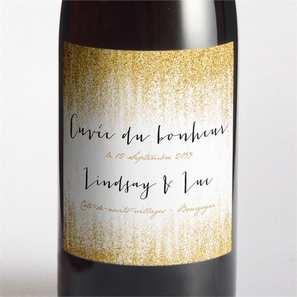 Etiquette de bouteille mariage Pluie d'or réf.N300982