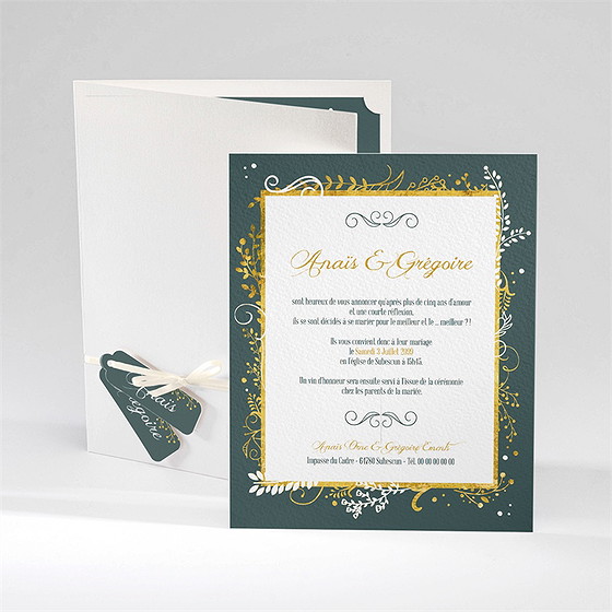 Faire-part mariage scintillant et original